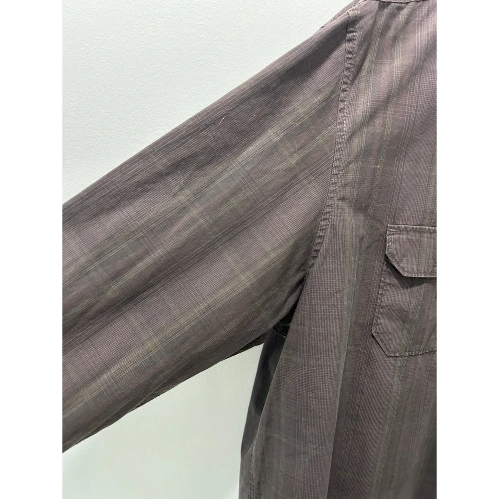 Calvin Klein Mens XL Brown Plaid Button Down Shirt Long Sleeve 100% Cotton